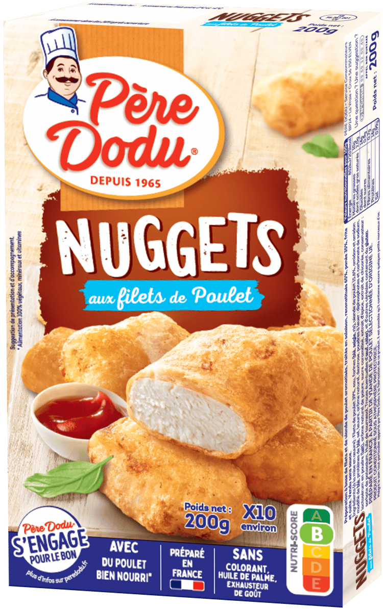 Image du packaging des Nuggets aux filets de poulet Père Dodu