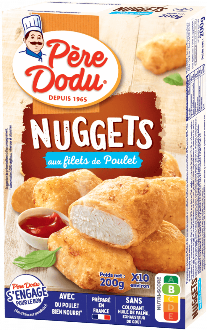 Image du packaging des Nuggets aux filets de poulet Père Dodu