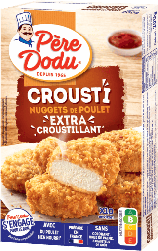 Image du packaging des Crousti Nuggets de poulet Père Dodu