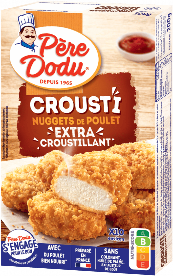 Image du packaging des Crousti Nuggets de poulet Père Dodu