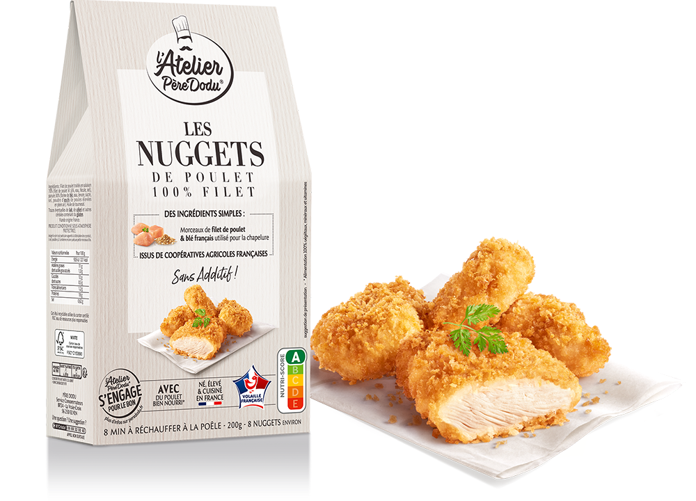 Image du packaging des nuggets l'Atelier Père Dodu