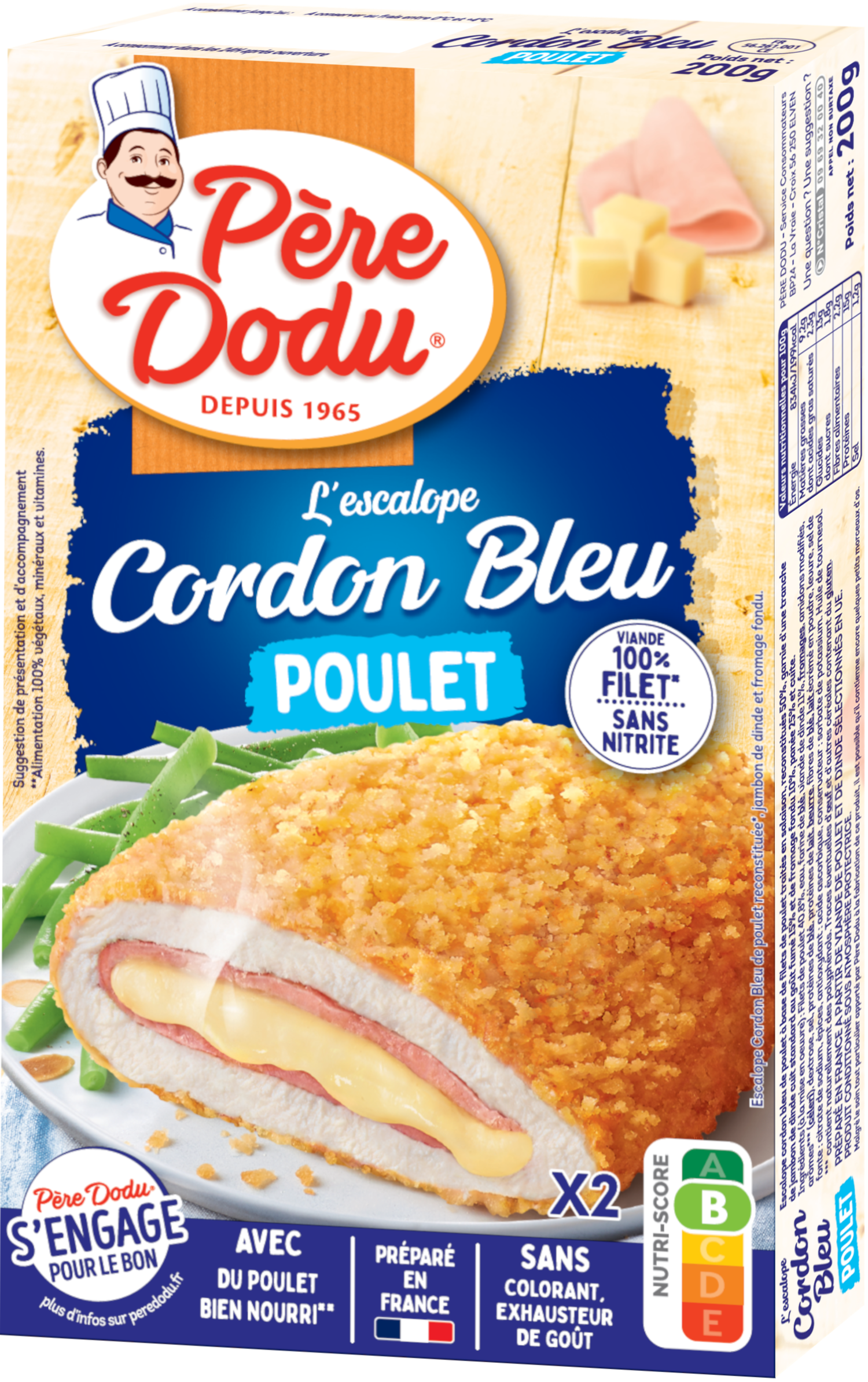 Packshot Escalope Cordon Bleu de Poulet Père Dodu