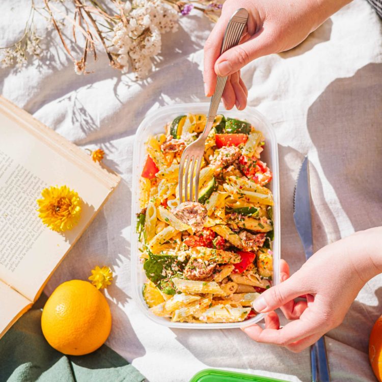 Photo recette salade de gésiers et penne Père Dodu